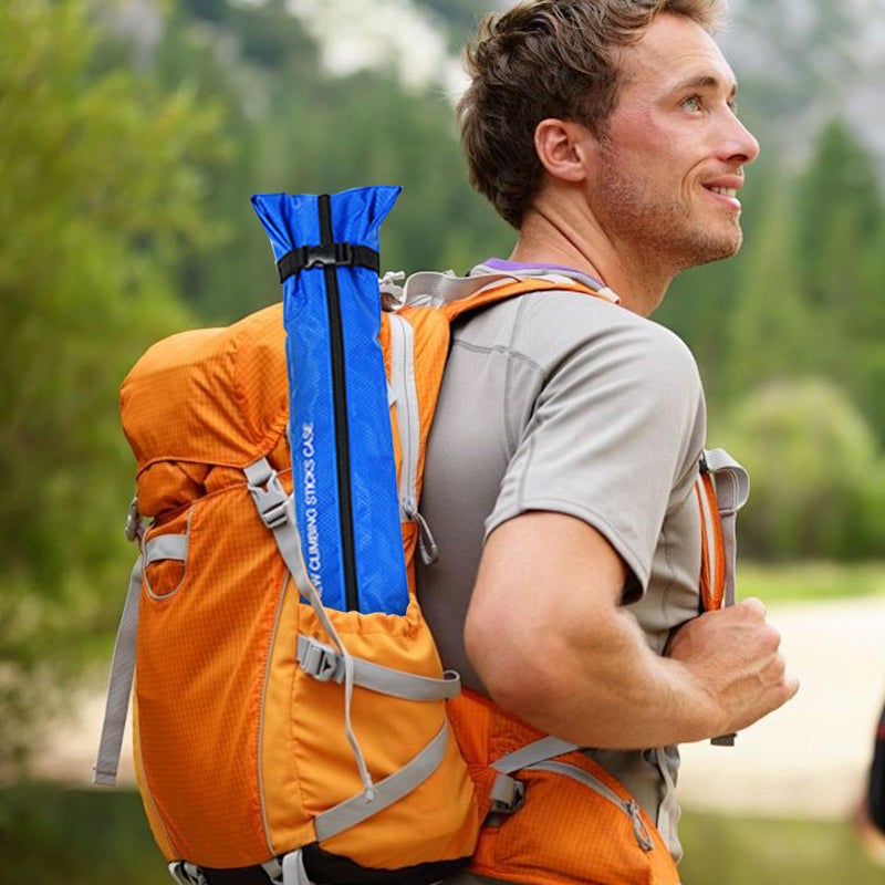 Chris.W Portable Trekking Pole Carrying Bag Storage Bag Pouch with Zipper for Walking Stick Hiking Poles Travel Case(Blue) - Image 4